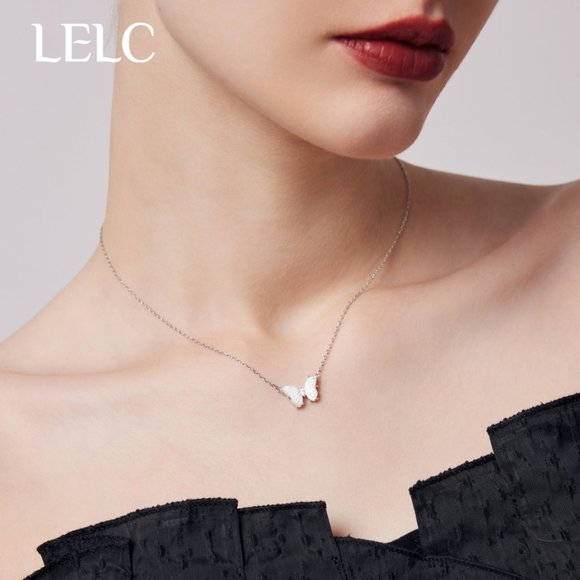 LELC S999 Sterling Silver Butterfly Necklace - Picture 4 of 11